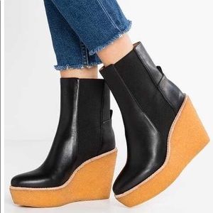Derek Lam 10 Crosby leather wedge boots